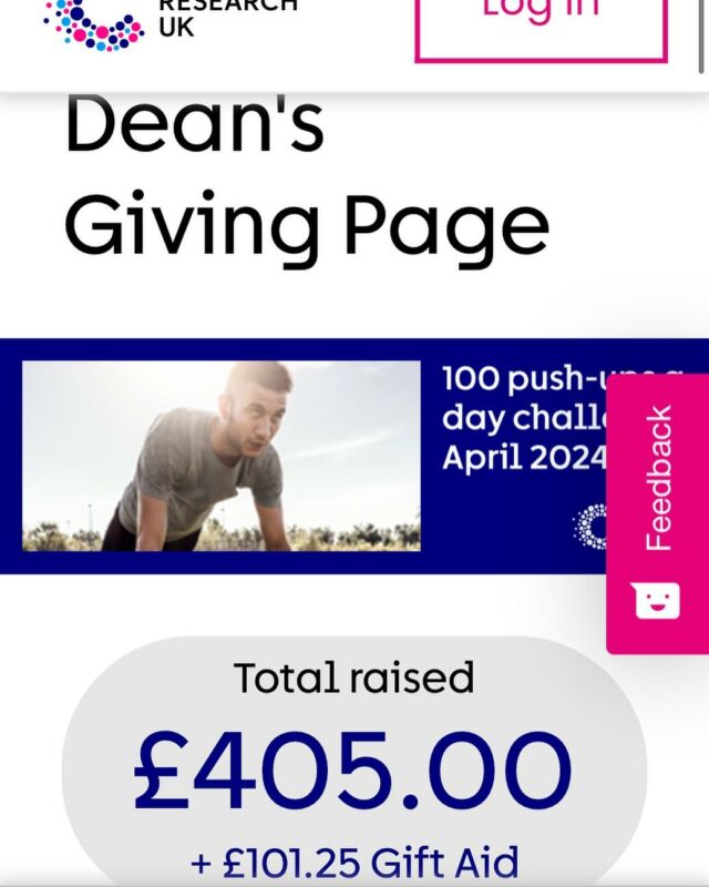 I just wanted to say a huge thanks to everyone who sponsored me for the 100 push-ups a day challenge for cancer research, I ended up raising £405. I’ll take a few days off of push-ups but I’ll definitely be keeping them in my training programme from now on. 💪